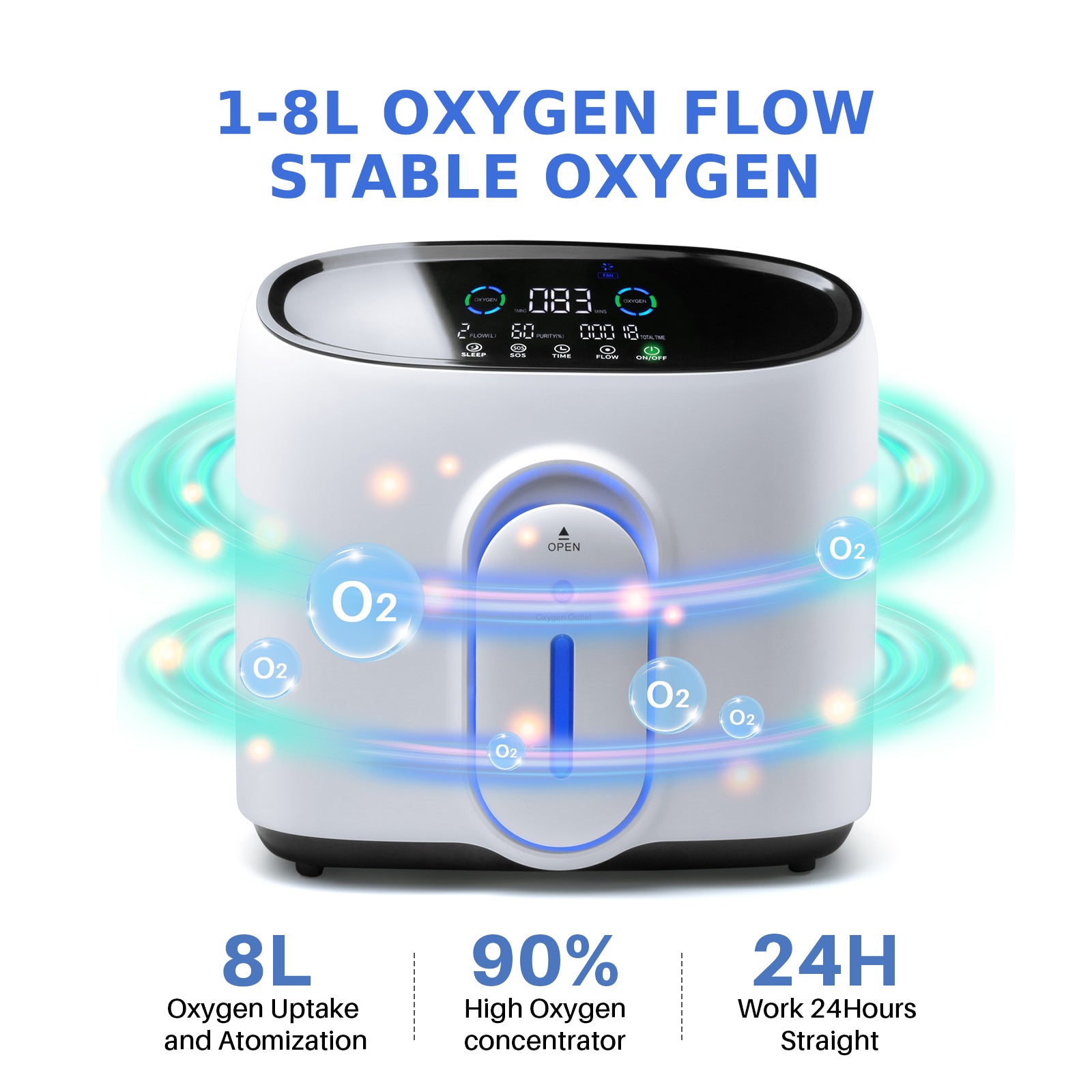 Oxygen Concentrator 8L/min Adjustable with Accessories AST-809