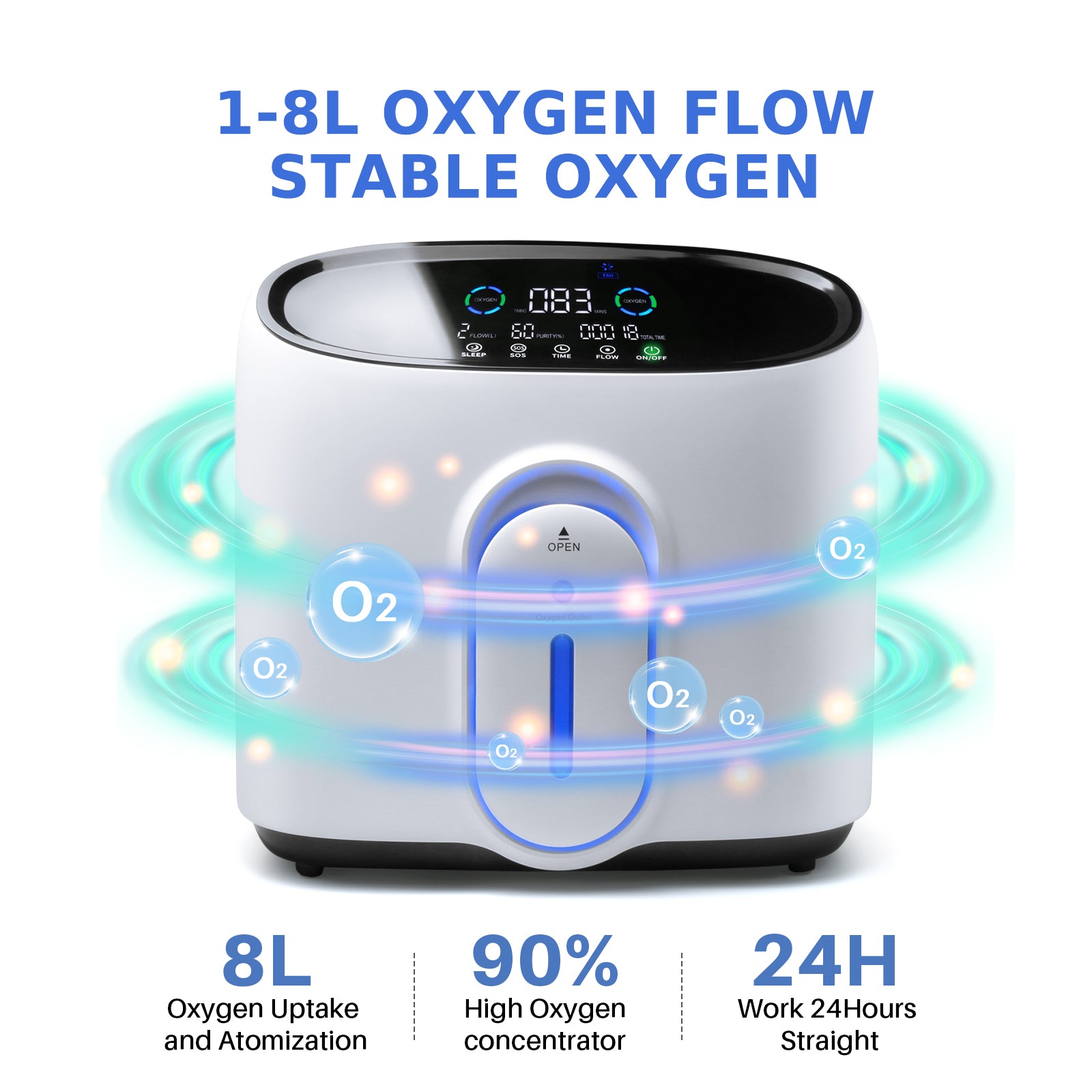 Oxygen Concentrator 8L/min Adjustable with Accessories AST-606