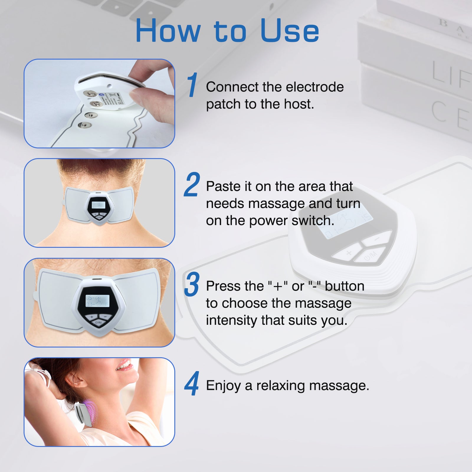 Wireless TENS Unit Muscle Stimulator, Adopt Electric Shock Therapy for Muscles, Portable Mini Massager Muscle Stimulator for Pain Relief, Replaceable Adhesive Electrode Pad, 20 Gears Adjustable