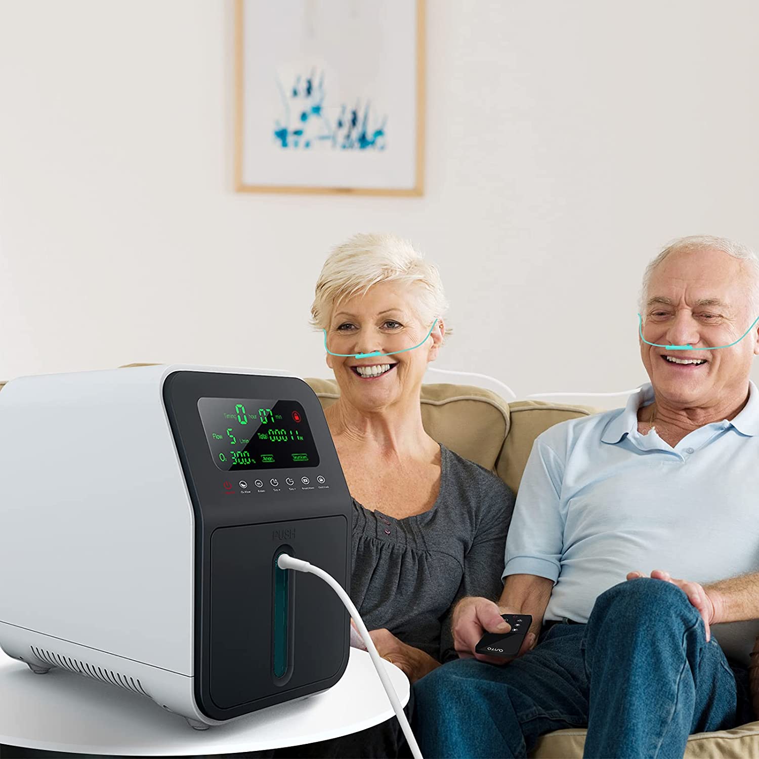OSITO Oxygen Concentrator 1-7L/min Adjustable , 24h Continuous Flow ,90% Purity ,Low Noise ≤45dB SYK-608