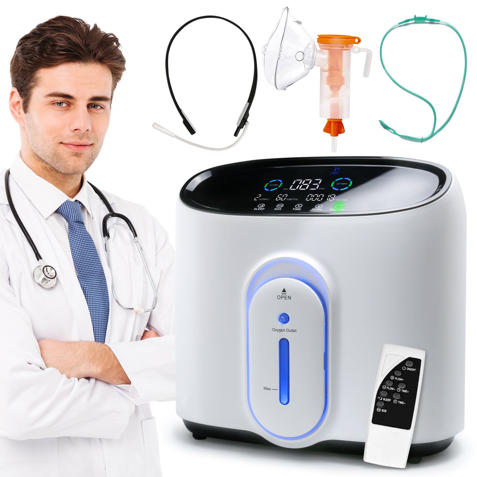 Used Oxygen Concentrator Machine 8L with Accessories OSITO AST-809