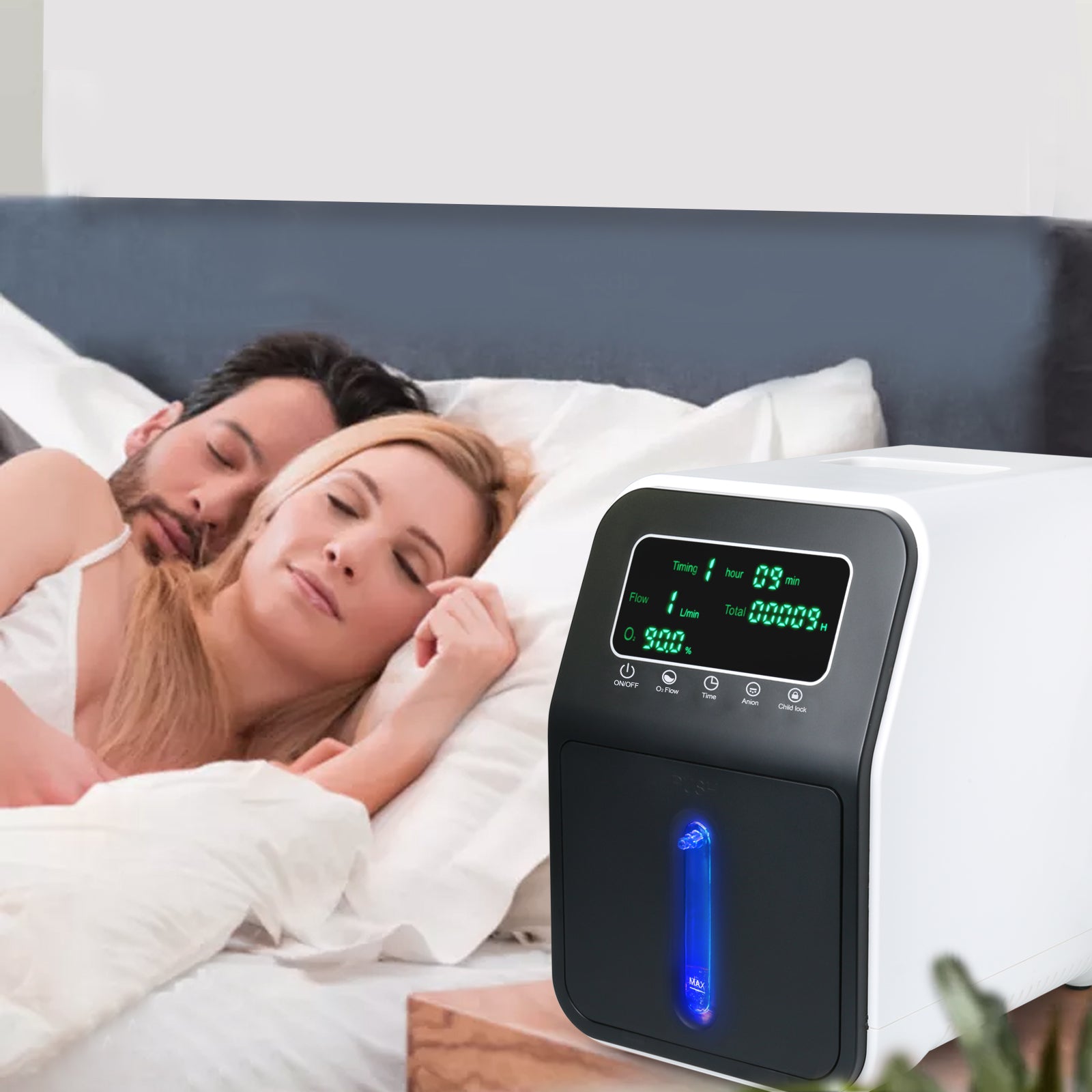 OSITO oxygen concentrator SKY-608B new upgraded model, 1-9L/min adjustable, 24-hour continuous flow, purity 96%, low noise ≤45dB SYK-608B