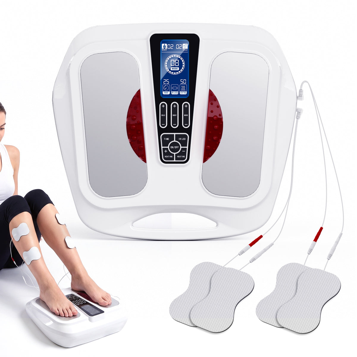 OSITO EMS Foot Massager for Neuropathy, Foot Massager Circulation Stimulator, Foot Massager for Circulation and Pain Relief, 25 Modes 99 Intensities
