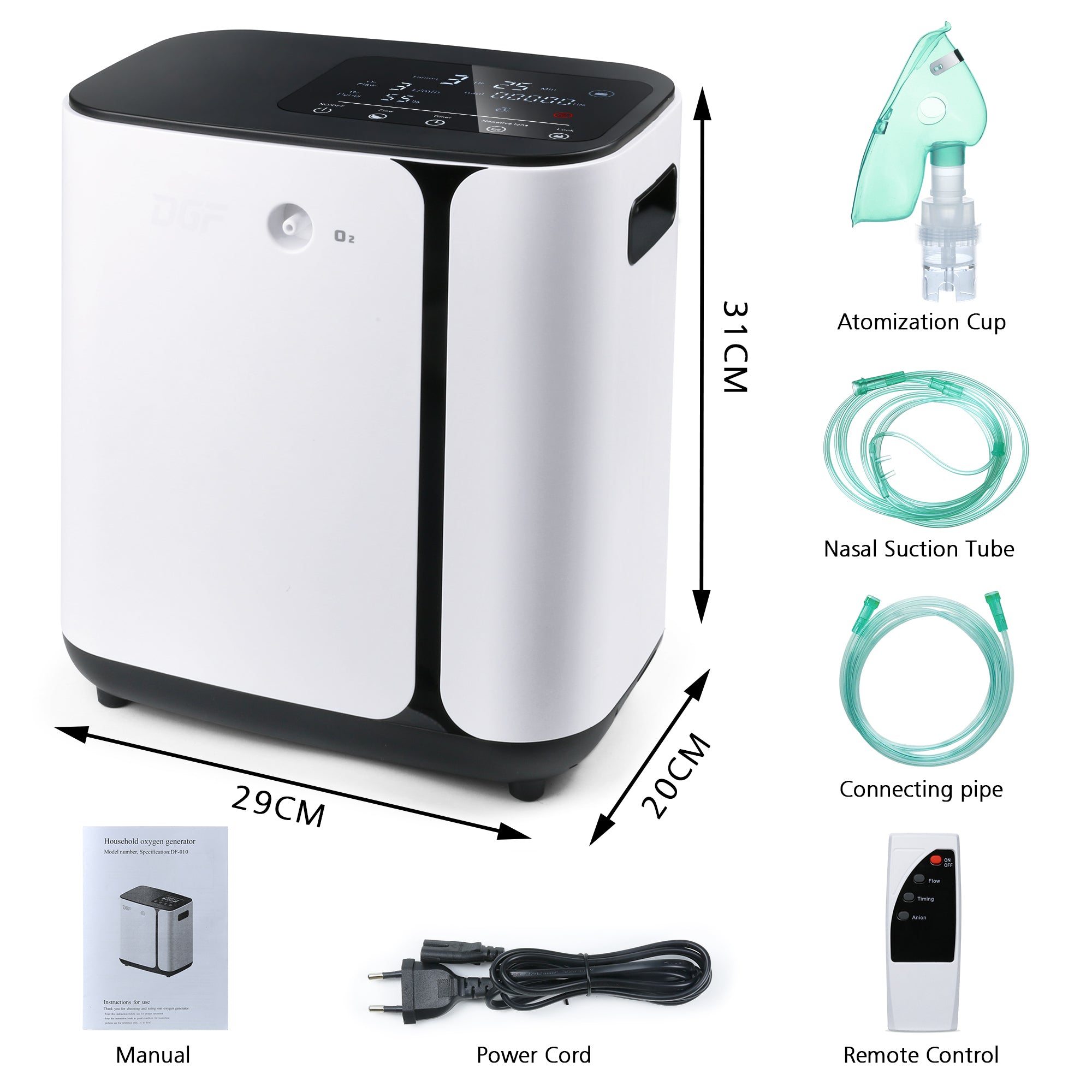 Oxygen Concentrator 1-7L/min Adjustable , 24h Continuous Flow ,90% Purity ,Low Noise ≤45dB