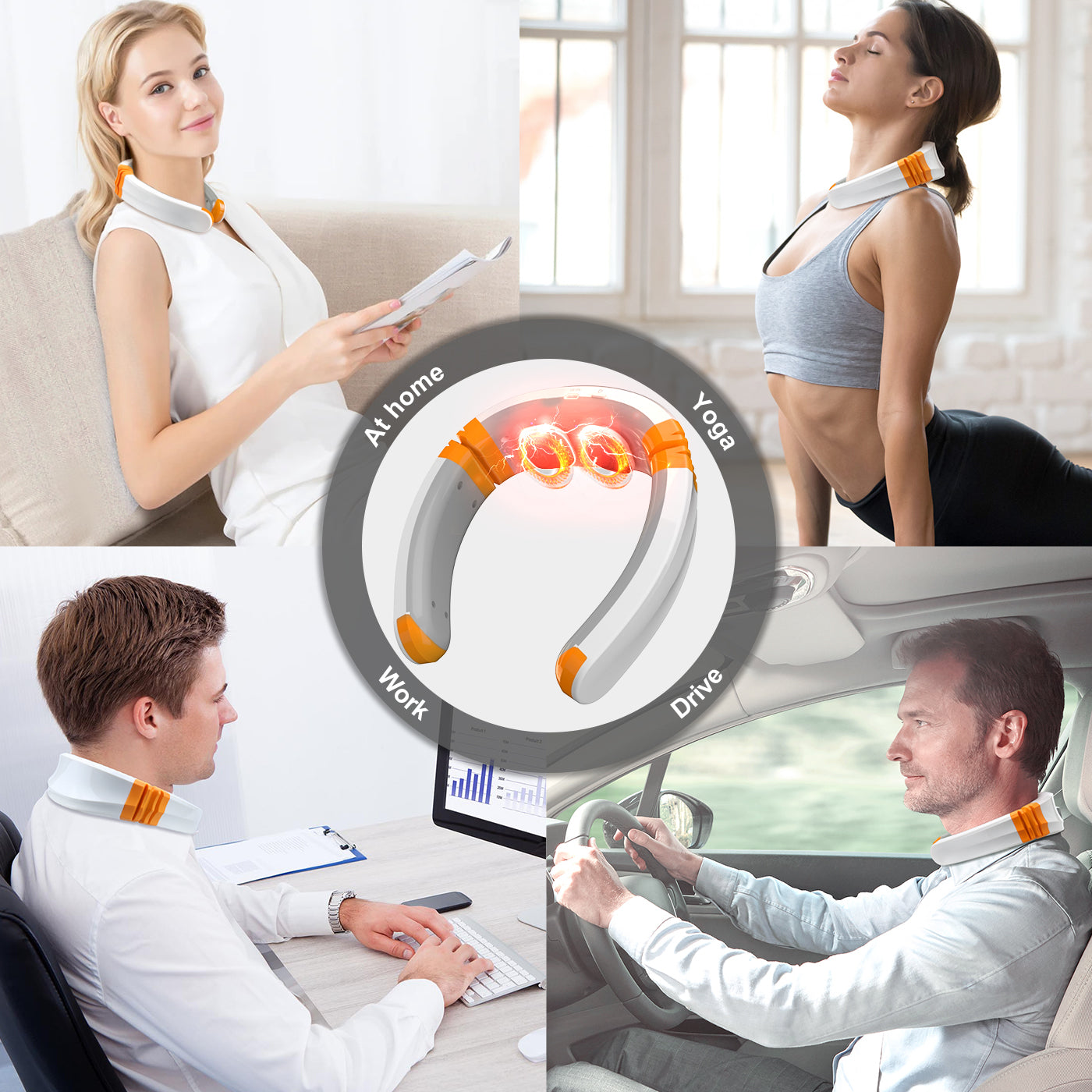 OSITO Neck Massager, Neck Massager for Pain Relief Deep Tissue with Heat, EMS TENS Therapy Electric Cervical Neck Massage with 9 Modes 50 Levels for Men Women