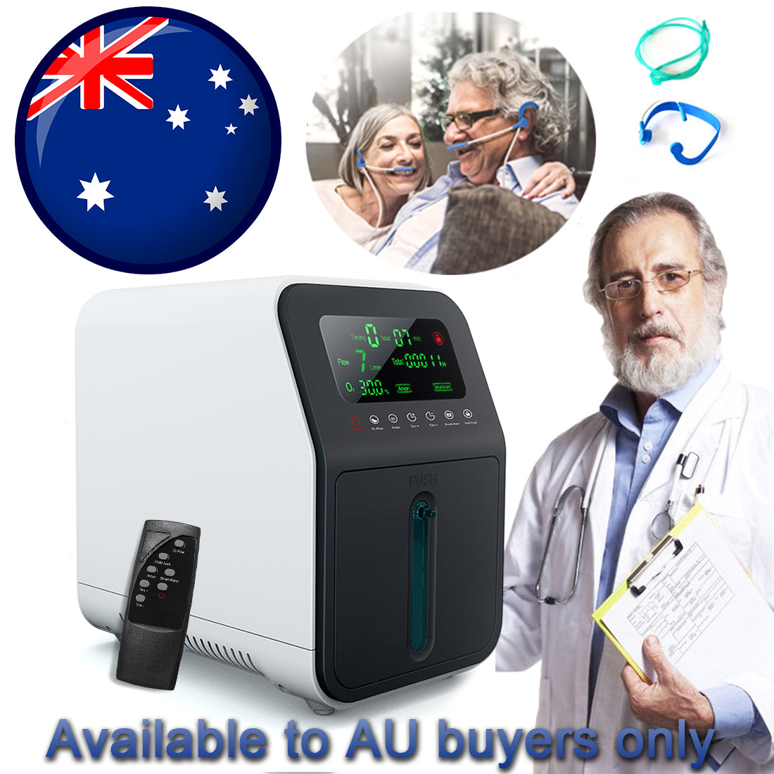 OSITO Oxygen Concentrator 1-7L/min Adjustable , 24h Continuous Flow ,90% Purity ,Low Noise ≤45dB SYK-608